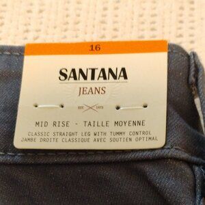 Santana Women's Jeans Classic Straight Leg Slate Blue Size 16 NWT